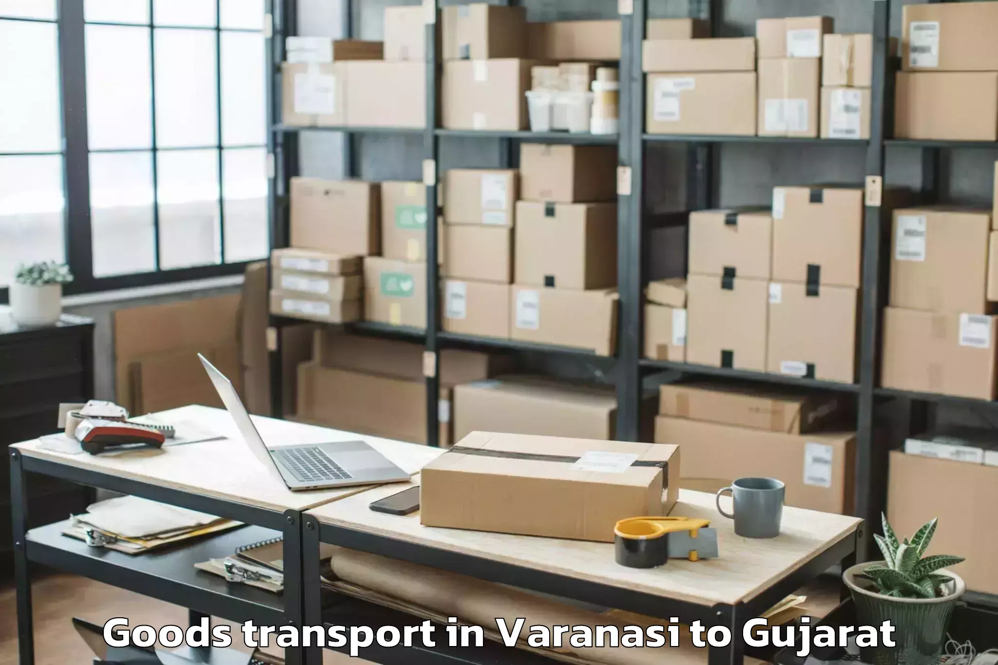 Book Varanasi to Jhulasan Goods Transport Online